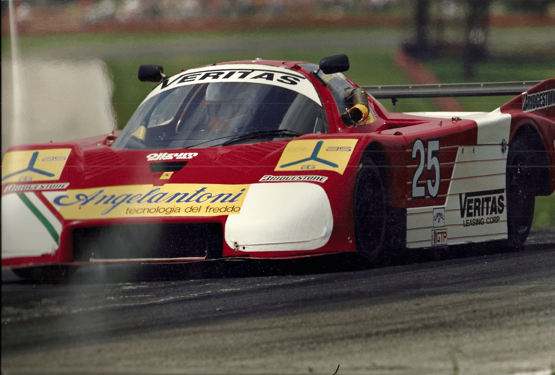 Vintage racing car in action