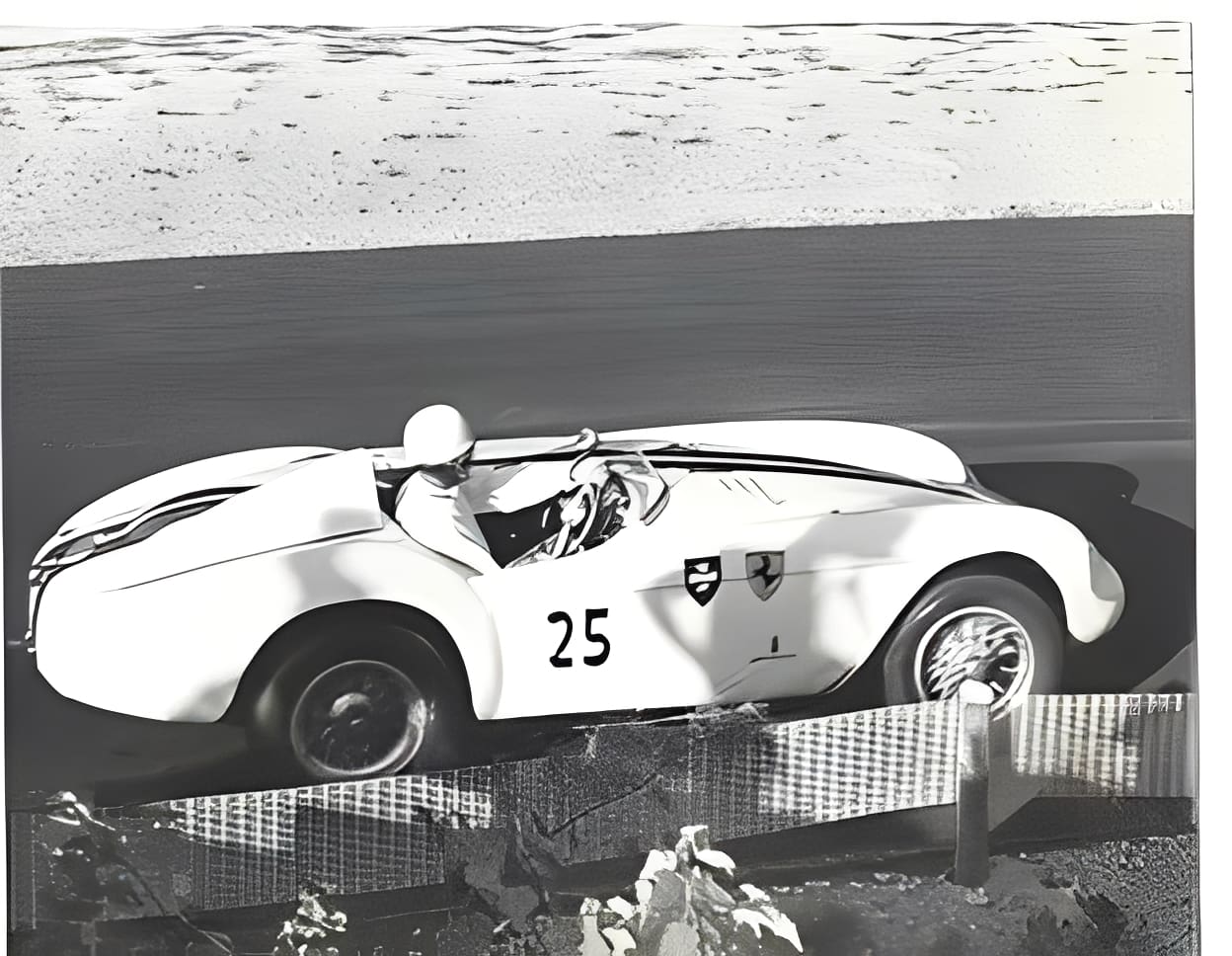 Vintage race car on a track