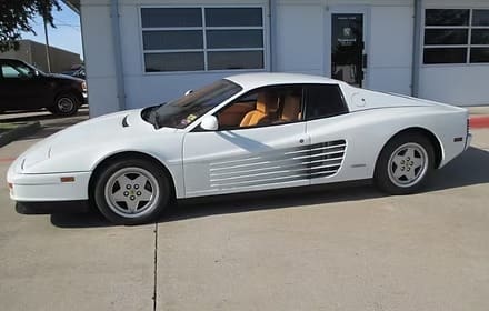 Side view of vintage white sports car