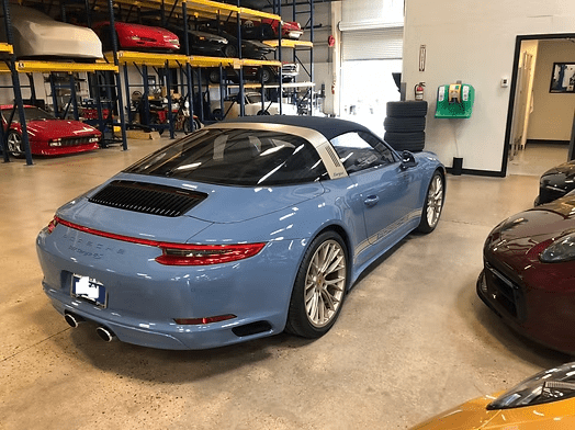 Luxury car parked indoors