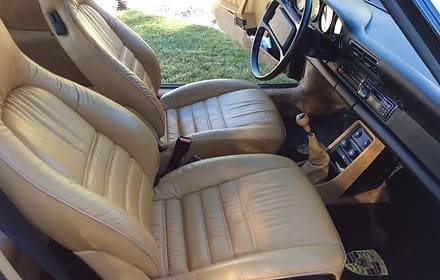 Vintage car seats and dashboard