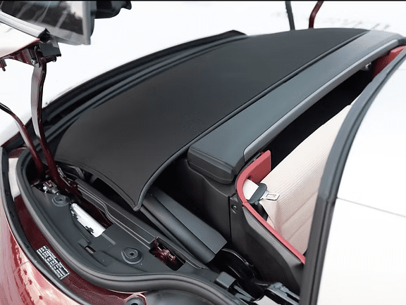 Open convertible car top mechanism