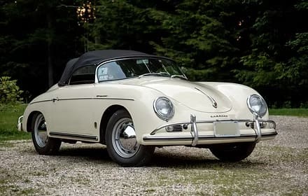Retro sports car in outdoor setting
