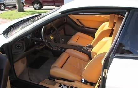 Vintage car cabin featuring leather seats