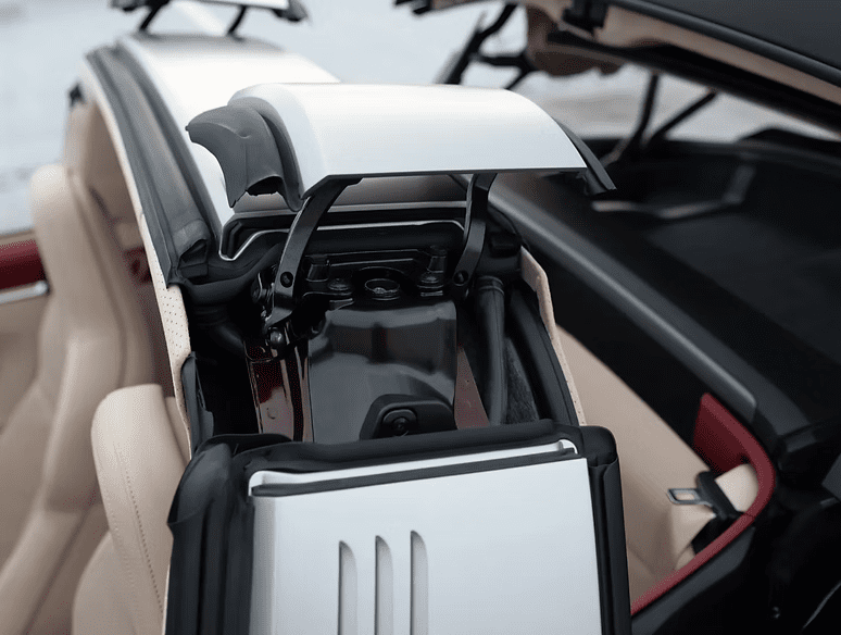 Convertible car interior and roof details
