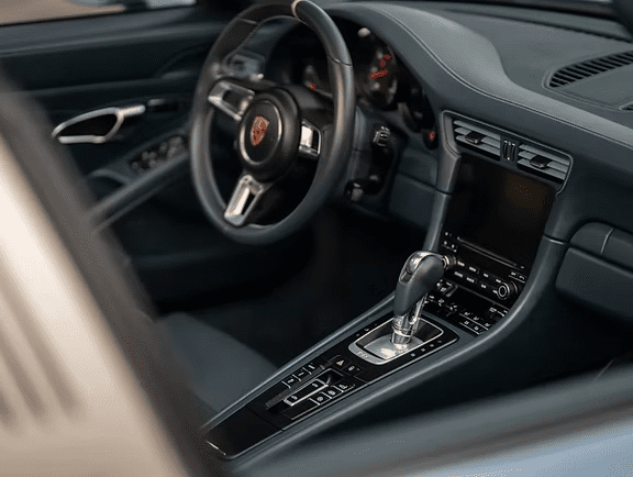 Modern car interior with gear shift