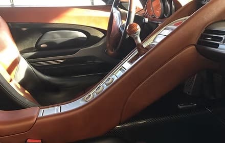 Luxury car interior with leather seats