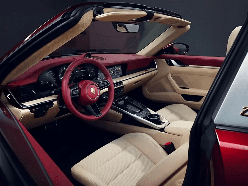 Modern dashboard in a convertible car