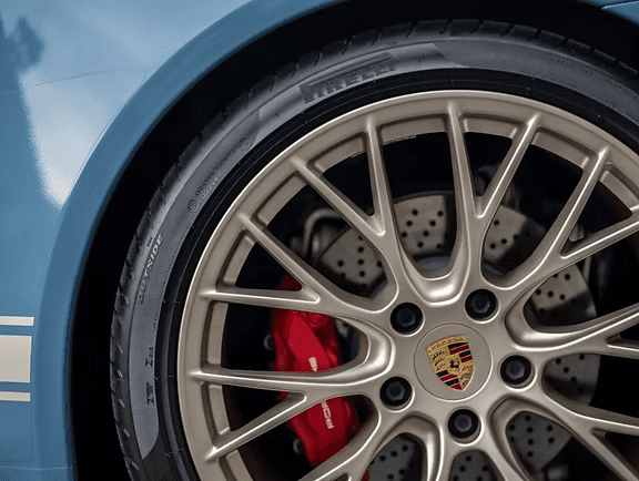 Brake caliper and wheel detail