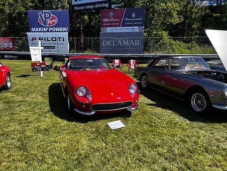 Vintage car exhibition under sunlight