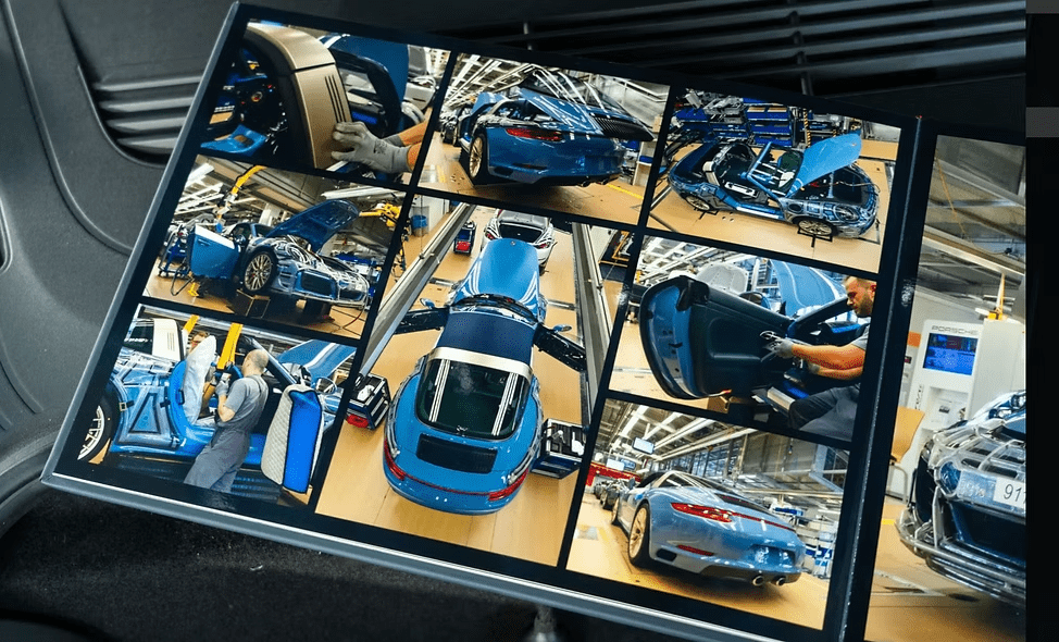 Manufacturing process of blue cars