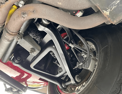 Close-up of car suspension parts