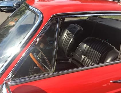 Shiny chrome details on vintage vehicle