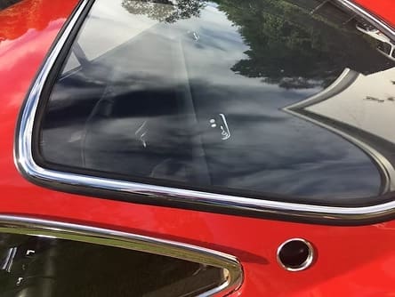 Vintage car with chrome trim detailing