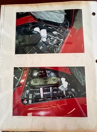 Classic car engine photos in album