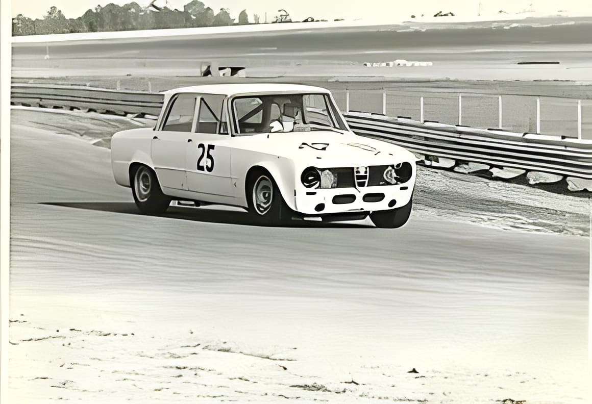 Vintage race car on track