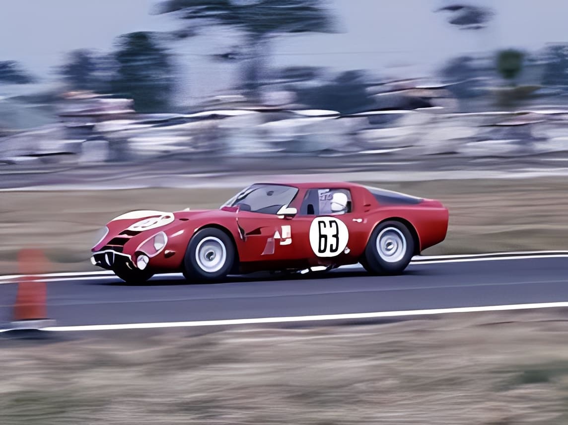 Classic sports car in motion